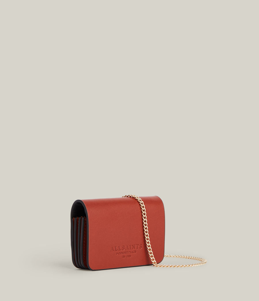 Womens Honore Leather Cardholder (fieno_orange) - Image 4