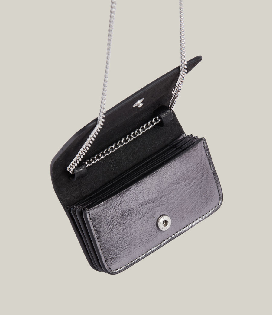 Womens Honore Leather Cardholder (gunmetal) - Image 3
