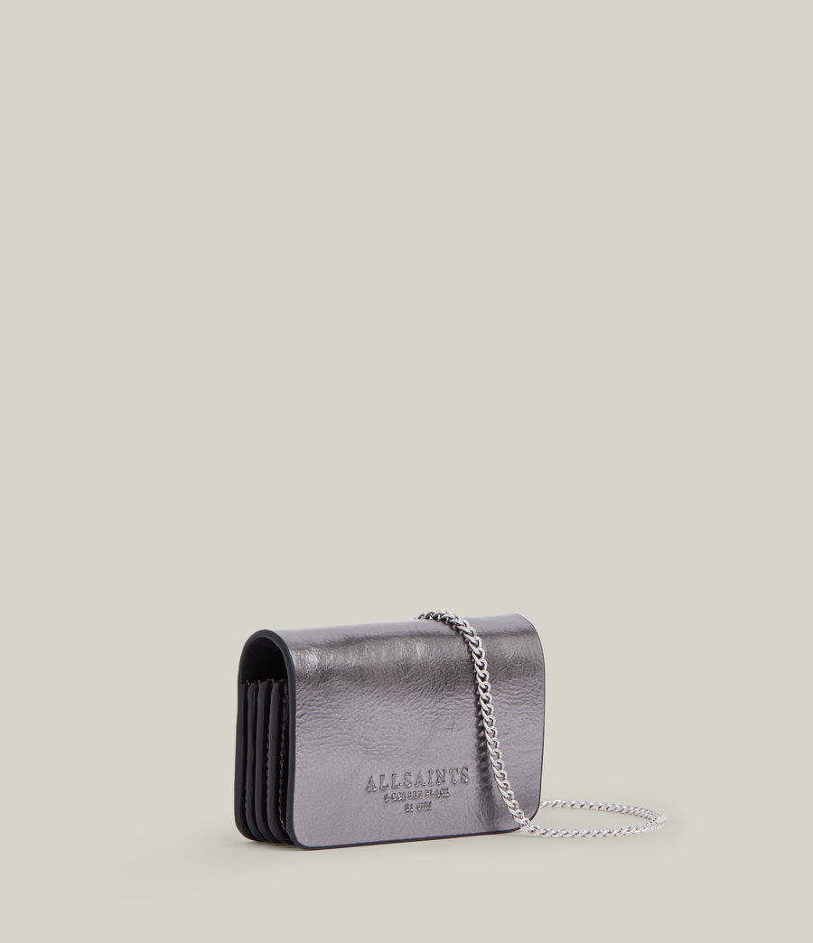 Womens Honore Leather Cardholder (gunmetal) - Image 4