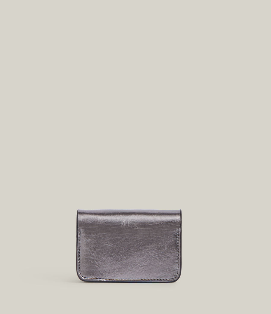Womens Honore Leather Cardholder (gunmetal) - Image 8