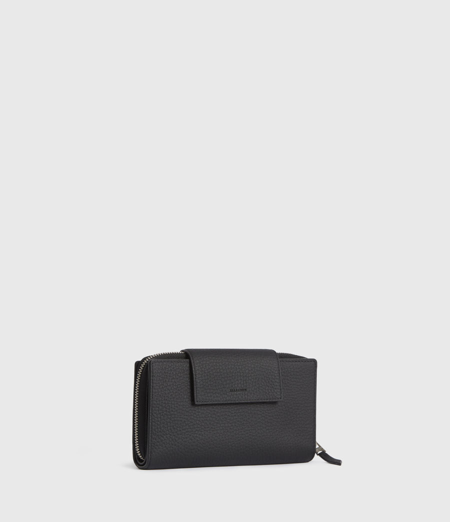 black leather wallet womens