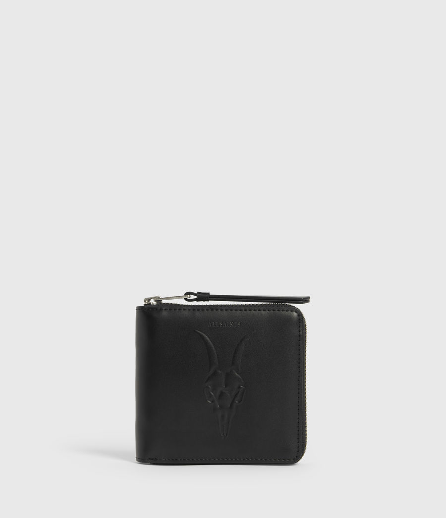 black leather wallet womens