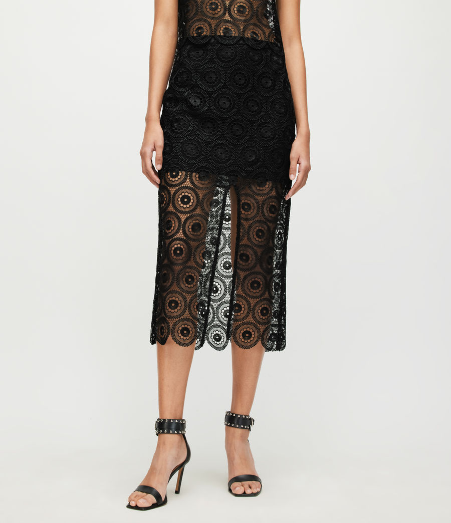 Damen Lana Crochet Skirt (black) - Image 2