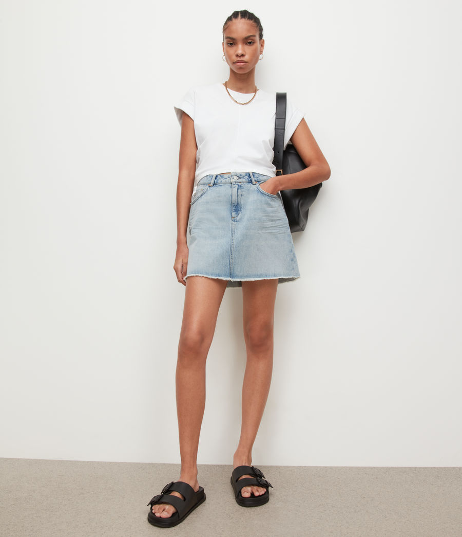 Damen Lana Denim Mini Skirt (light_indigo) - Image 1