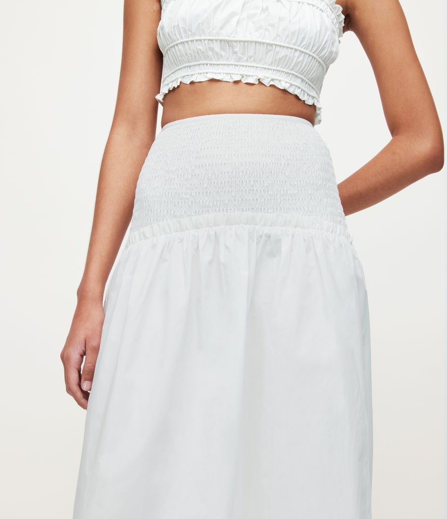 Womens Alex Gathered Maxi Skirt (chalk_white) - Image 3