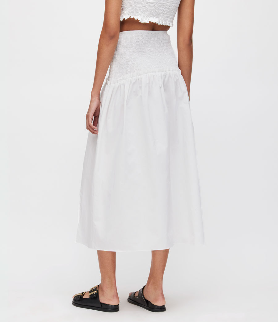 Womens Alex Gathered Maxi Skirt (chalk_white) - Image 4