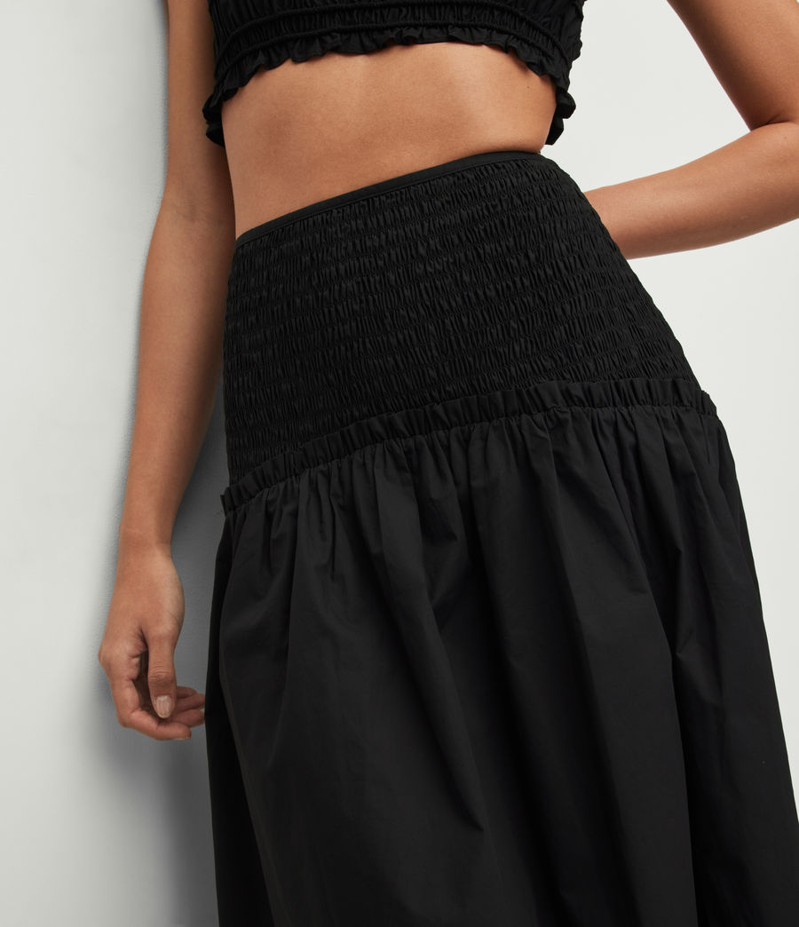 Women's Alex Gathered Maxi Skirt (black) - Image 3