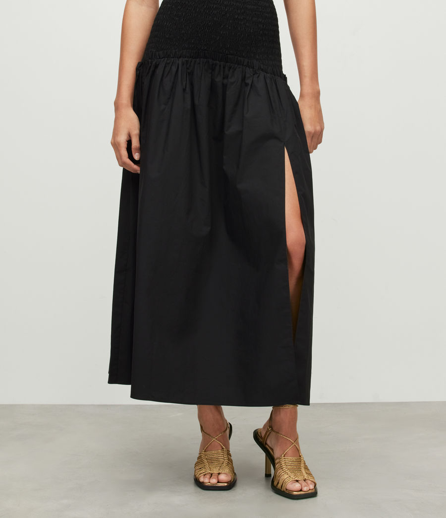 Women's Alex Gathered Maxi Skirt (black) - Image 5