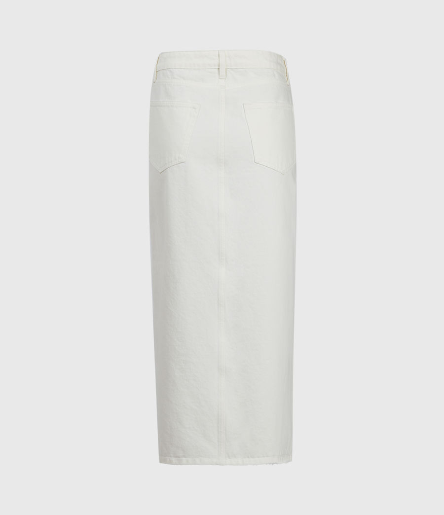 white denim maxi skirt