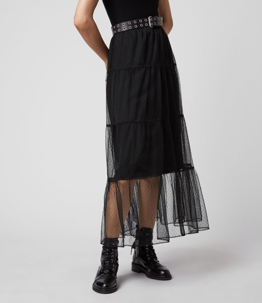 ALLSAINTS UK: Womens Lali Maxi Skirt (black)