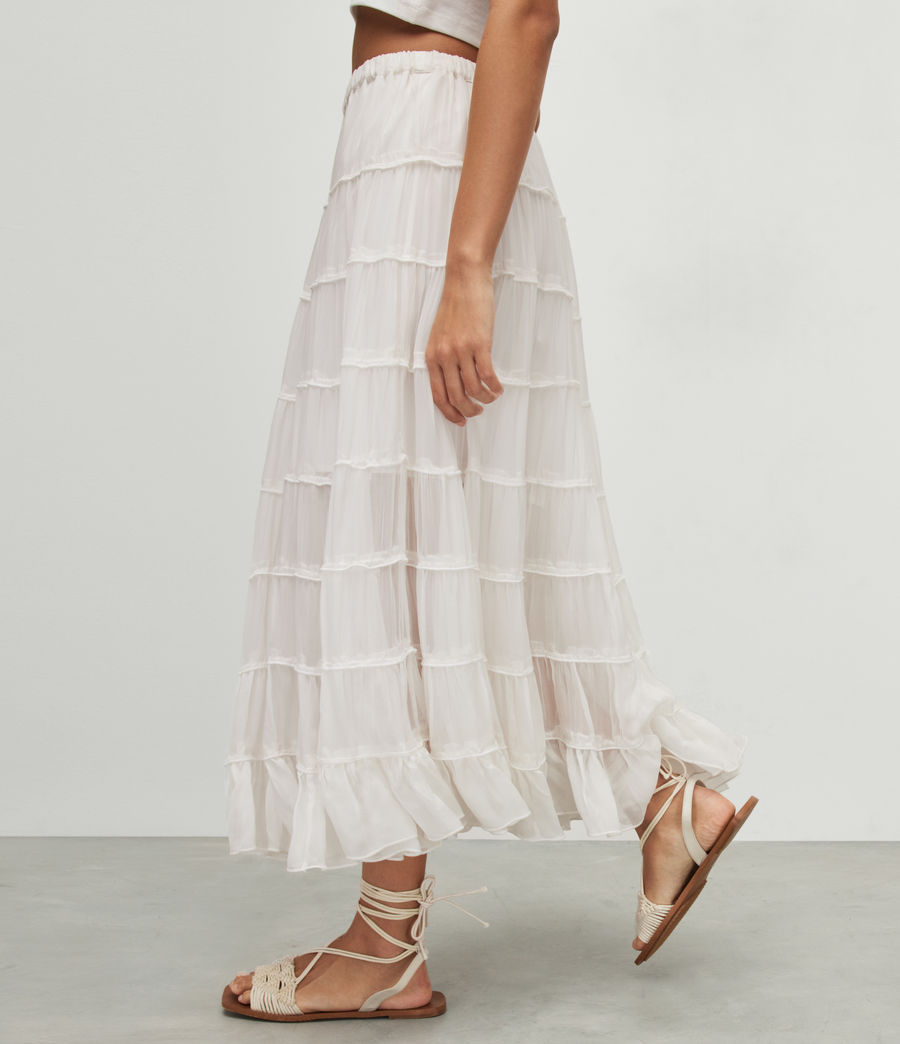 Womens Eva Maxi Tiered Skirt (chalk_white) - Image 5