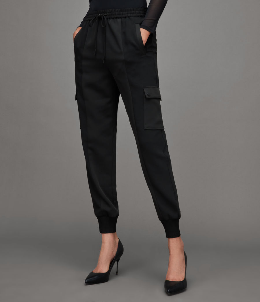 Femmes Pantalon Taille Haute Cargo Maddie (black) - Image 2
