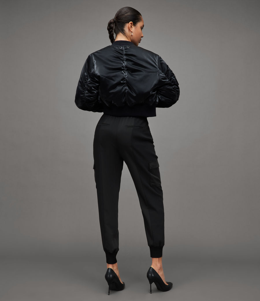 Femmes Pantalon Taille Haute Cargo Maddie (black) - Image 5