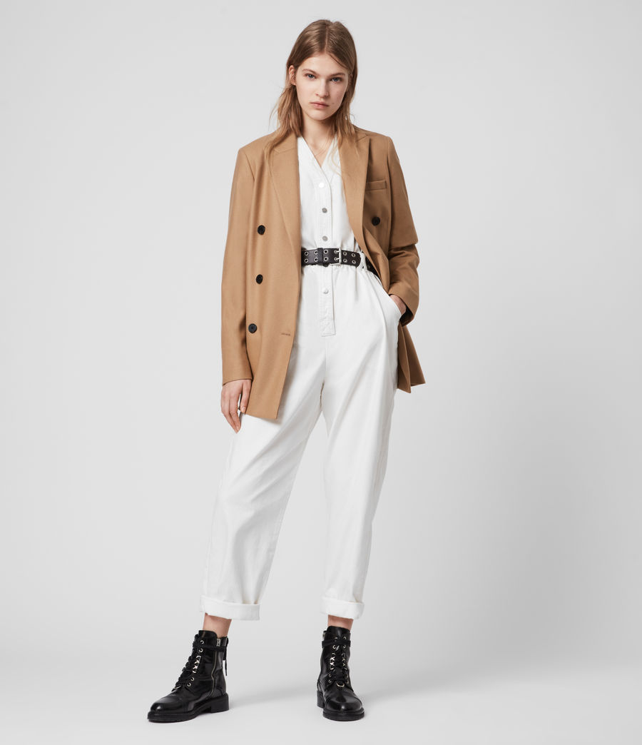 all saints camel coat