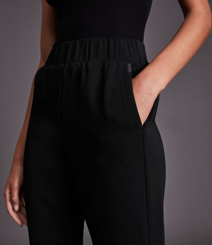 Womens Tia High-Rise Relaxed Trousers (black) - Image 3