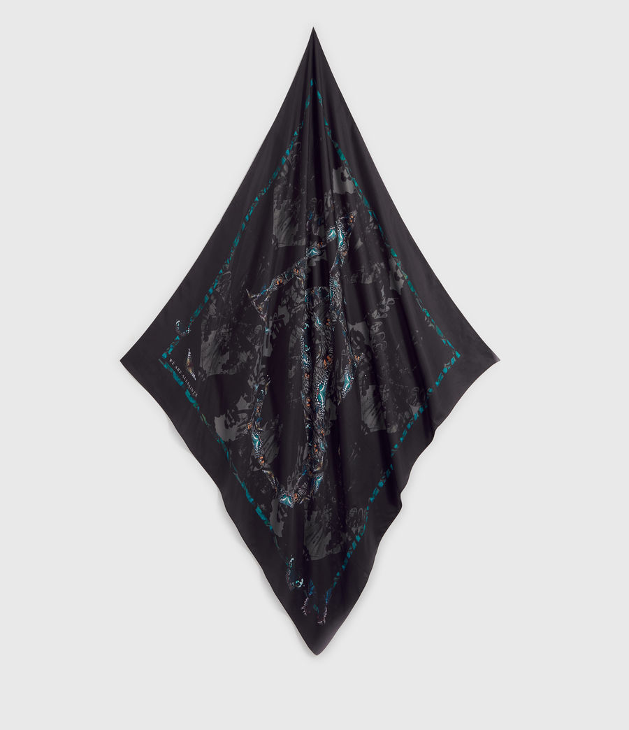 large black silk scarf