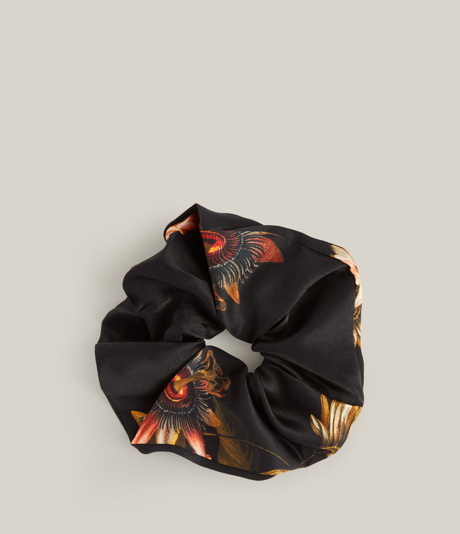 Women's Avifauna Oversized Scrunchie (black) - Image 1