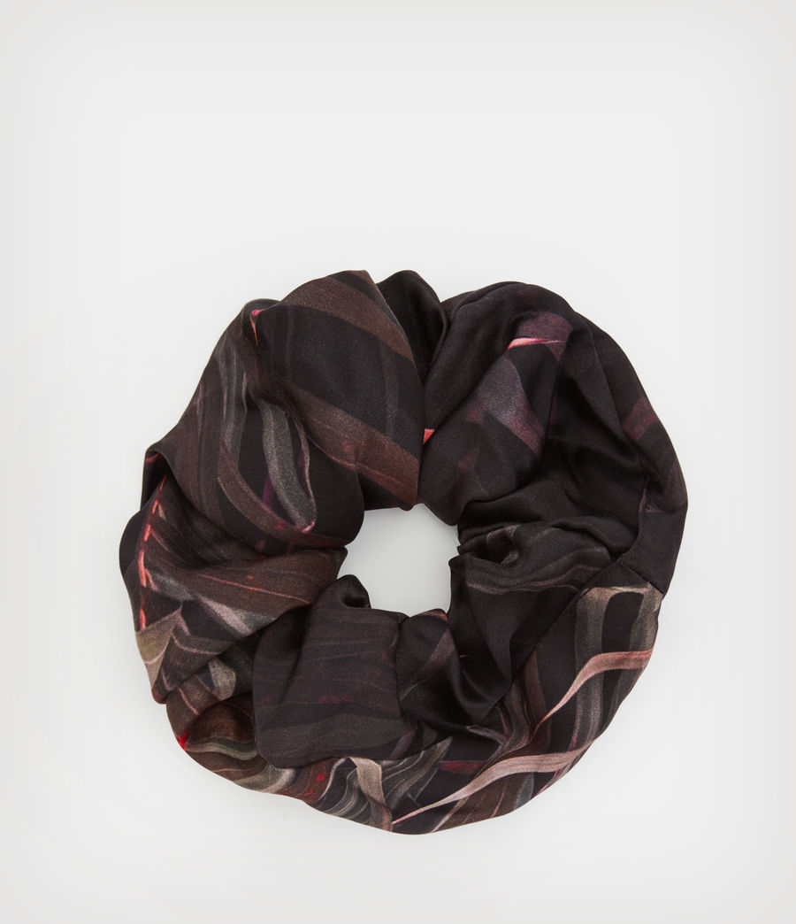 Womens Luar Oversized Silk Blend Scrunchie (black) - Image 3