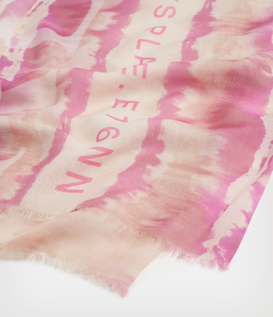 Womens Marea Tie Dye Print Oblong Scarf (pink) - Image 3