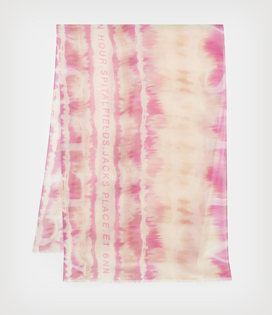 Womens Marea Tie Dye Print Oblong Scarf (pink) - Image 4