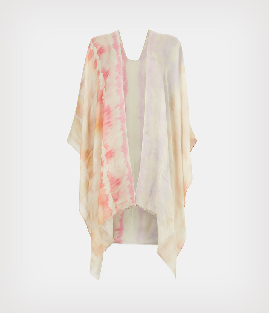 Womens Marea Tie Dye Print Ruana Cover Up (rainbow_pink) - Image 7