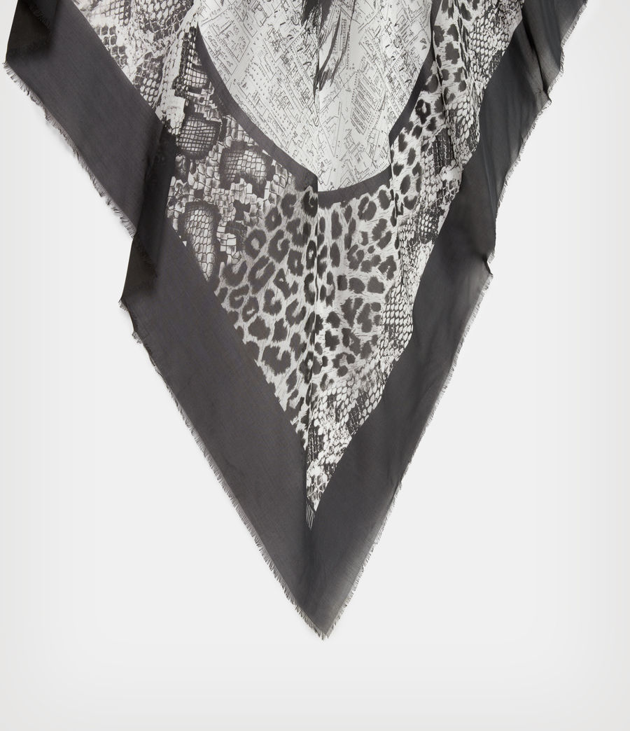 Womens Noche Large Square Scarf (black) - Image 4