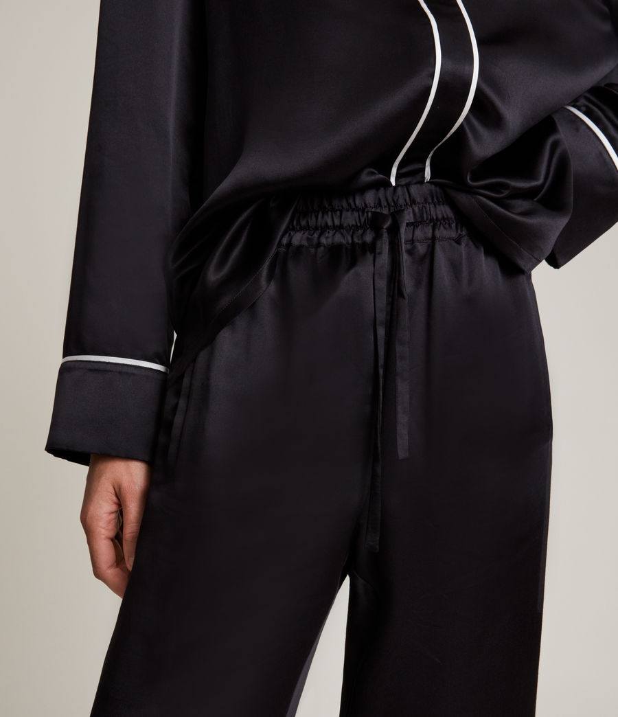 Womens Sofi Silk Blend Pyjama Pants (black) - Image 2