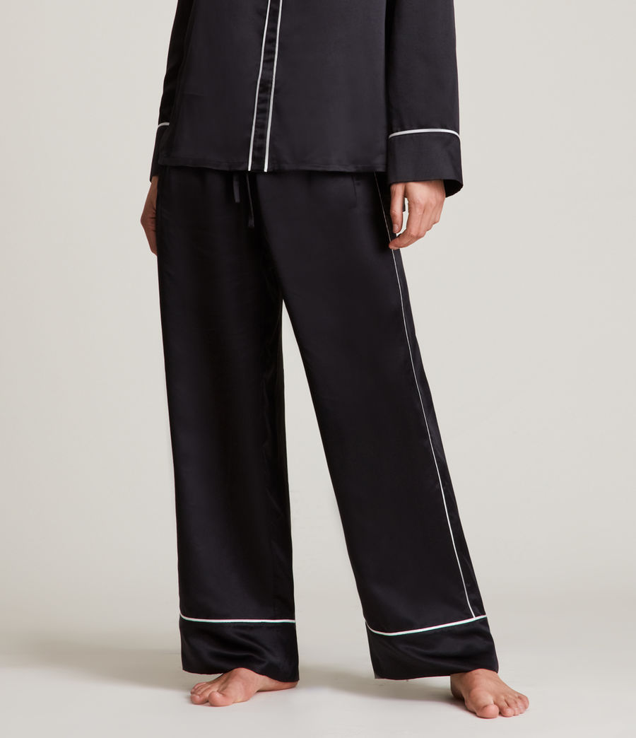 Womens Sofi Silk Blend Pyjama Pants (black) - Image 3