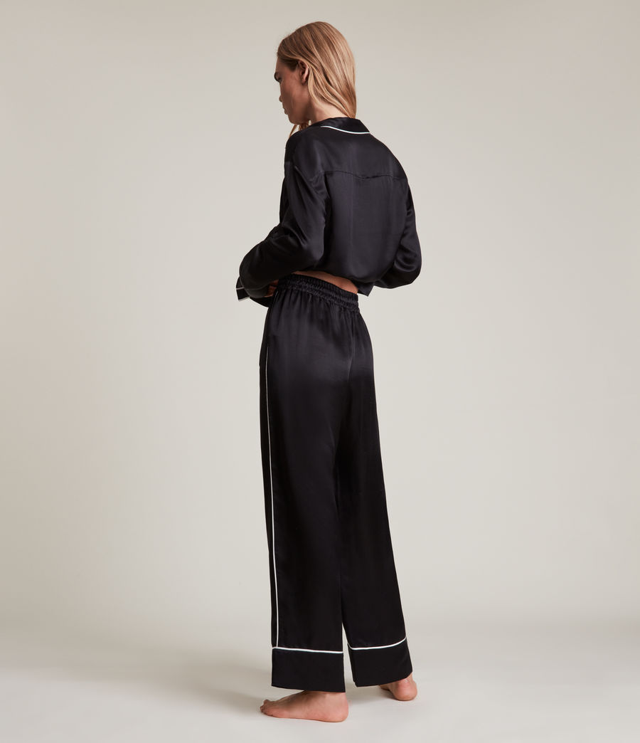 Womens Sofi Silk Blend Pyjama Pants (black) - Image 7