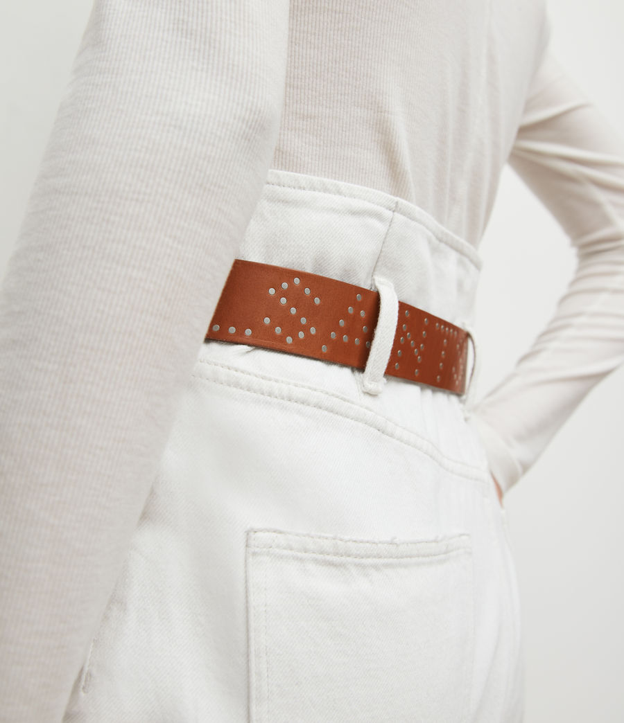 Women's Remi AllSaints Leather Belt (tan) - Image 2