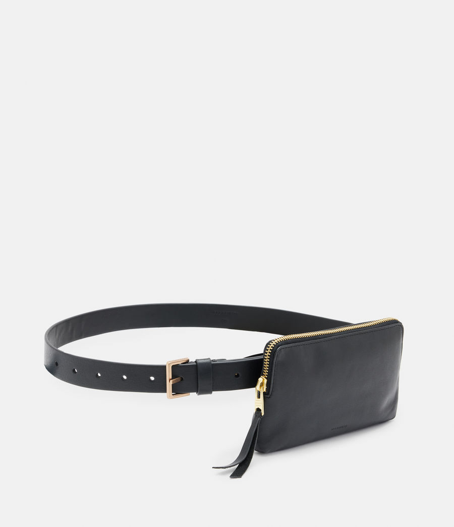 Womens Lila AllSaints Leather Fanny Pack (black) - Image 4