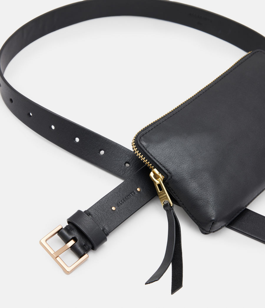 Women's Lila AllSaints Leather Bag Belt (black) - Image 5