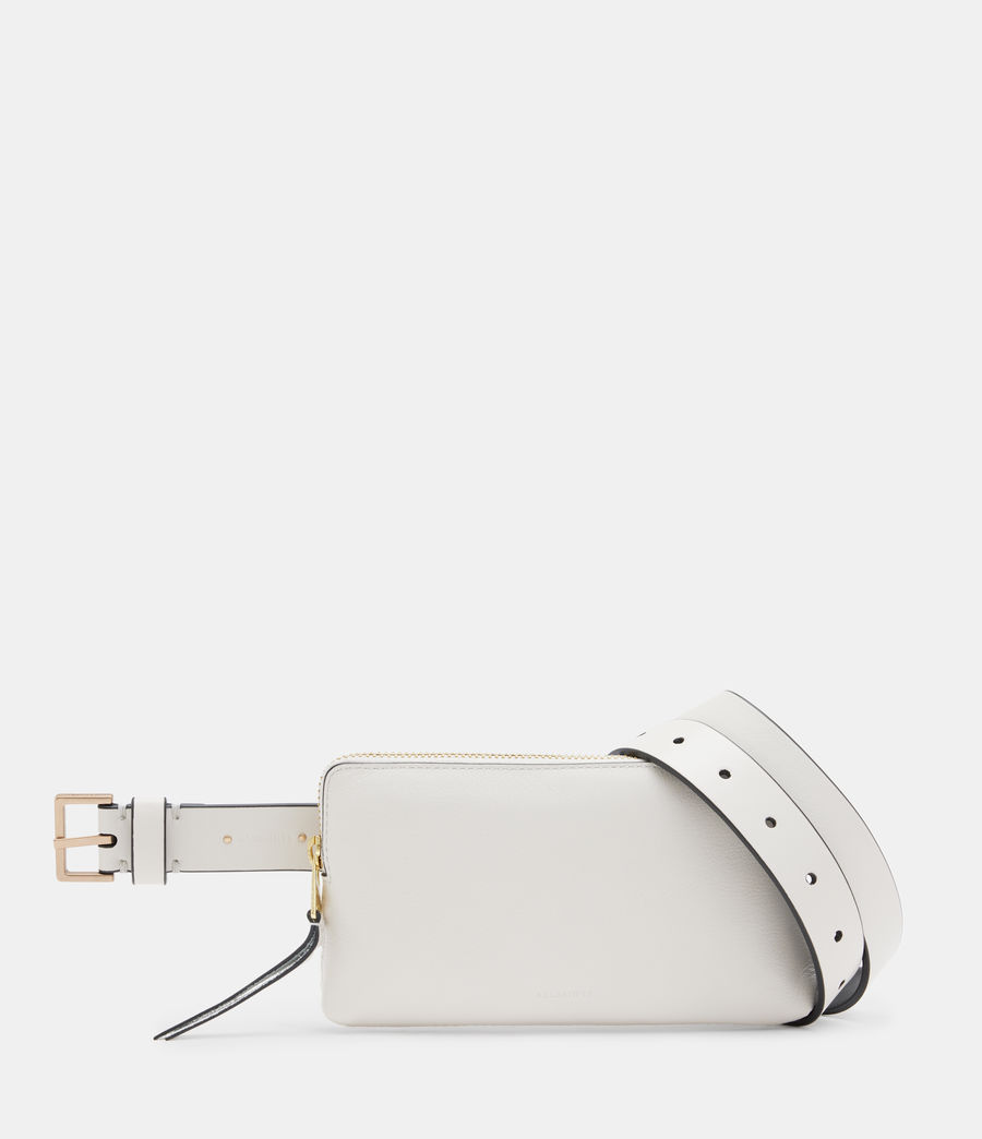 Womens Lila AllSaints Leather Fanny Pack (roe_white) - Image 1