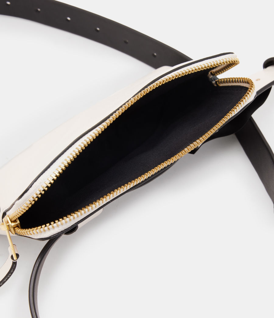Womens Lila AllSaints Leather Fanny Pack (roe_white) - Image 3