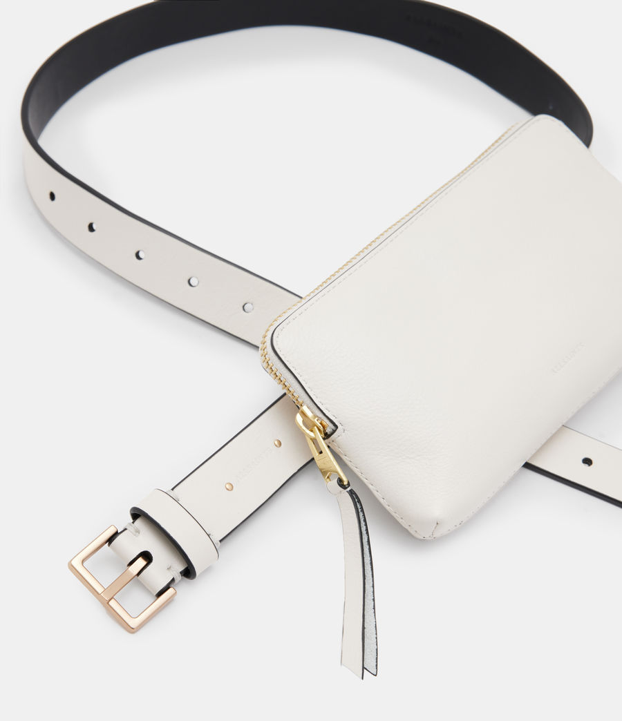 Womens Lila AllSaints Leather Fanny Pack (roe_white) - Image 5