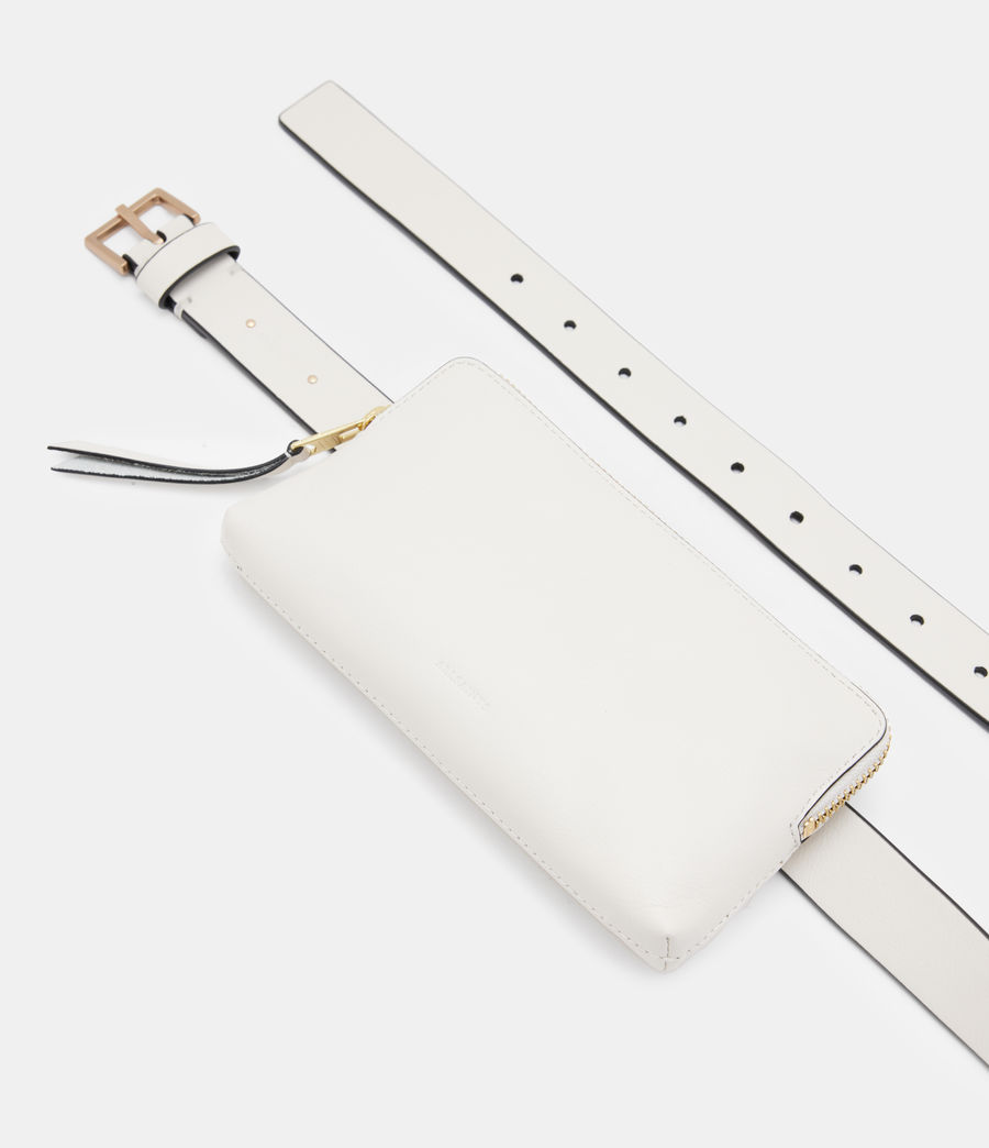 Womens Lila AllSaints Leather Fanny Pack (roe_white) - Image 7
