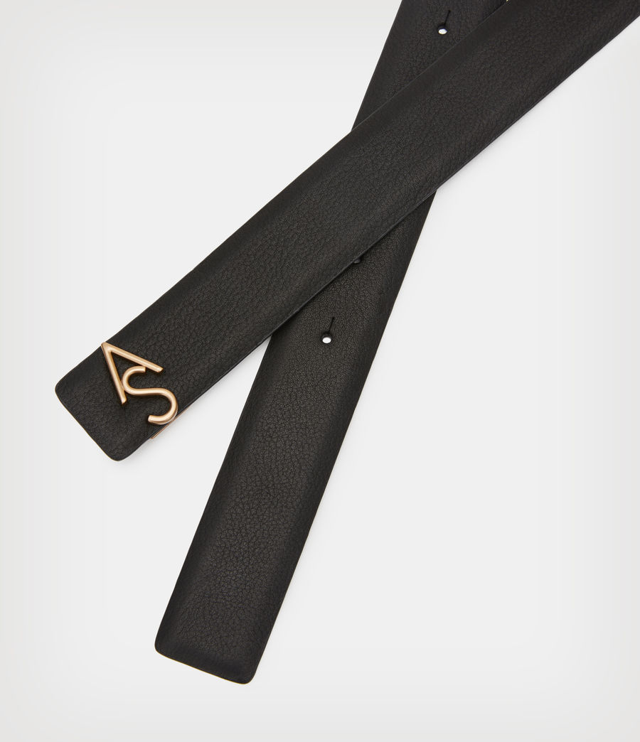 Womens Lila AllSaints Leather Belt (black) - Image 4
