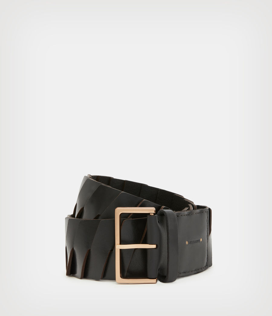 Women's Weslie Leather Wide Belt (black) - Image 1