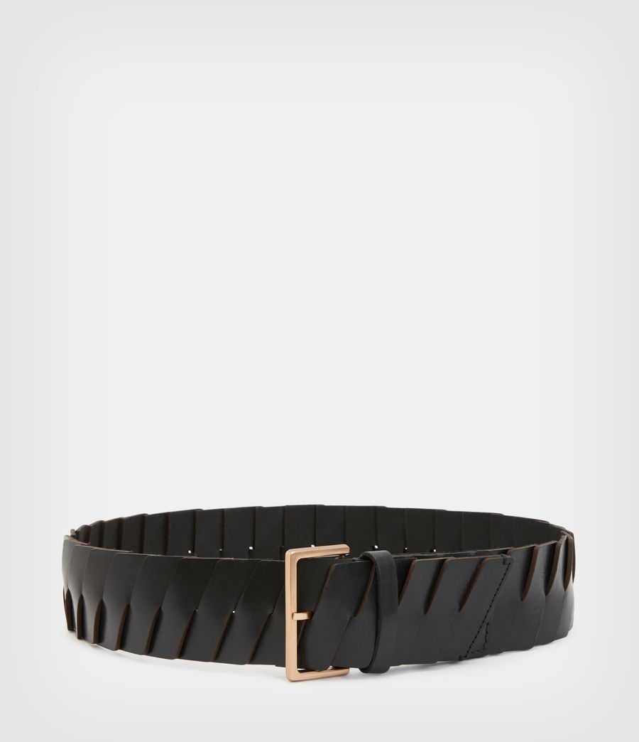 Women's Weslie Leather Wide Belt (black) - Image 4