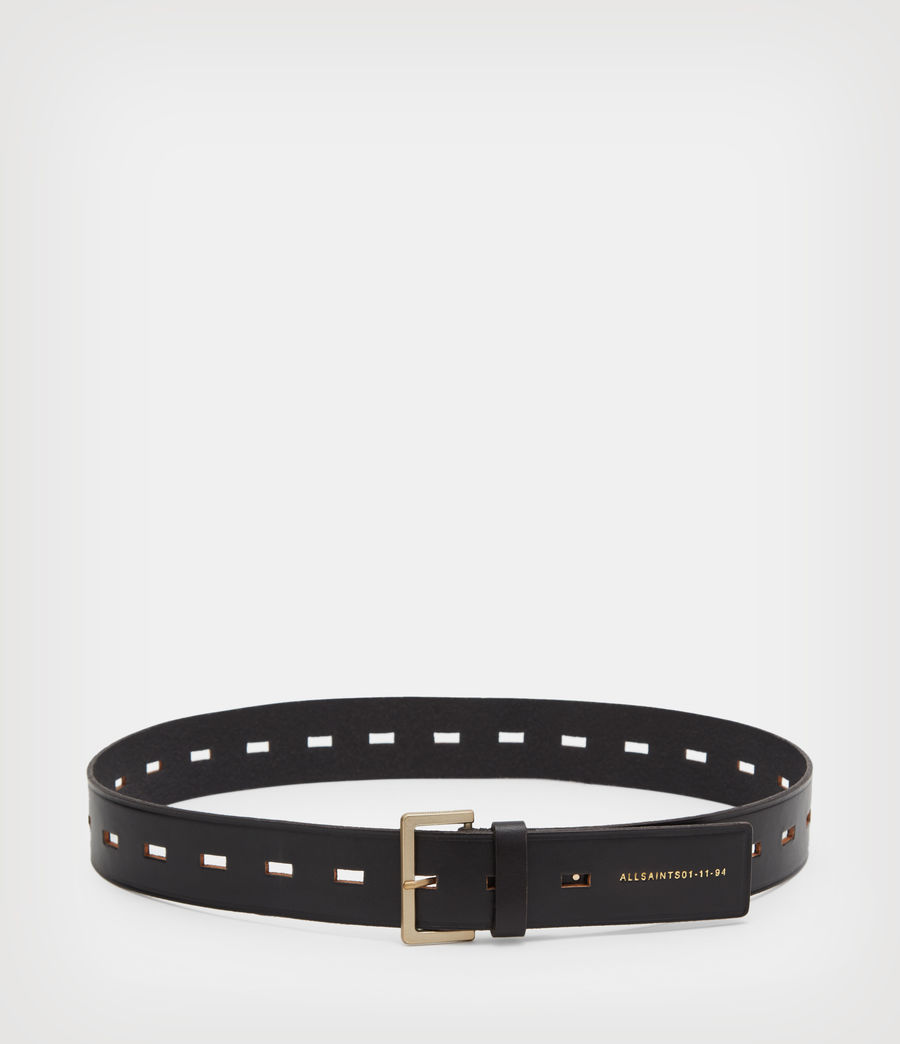 Womens Tessa Leather Belt (black) - Image 5