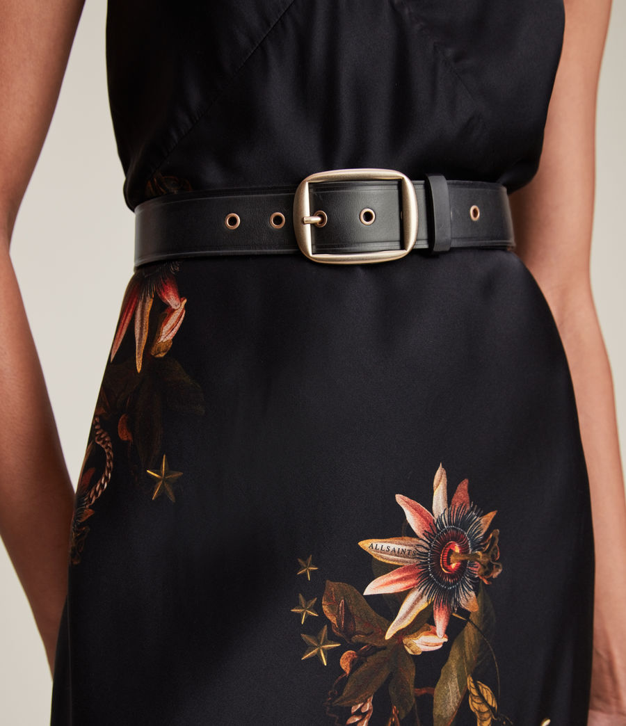 Women's Hazel Leather Belt (black_warm_brass) - Image 2