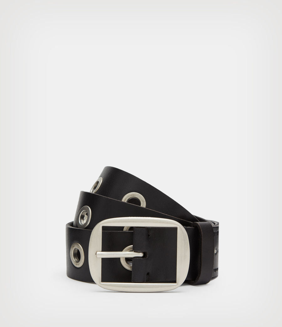 Women's Cora Eyelet Leather Belt (black) - Image 1