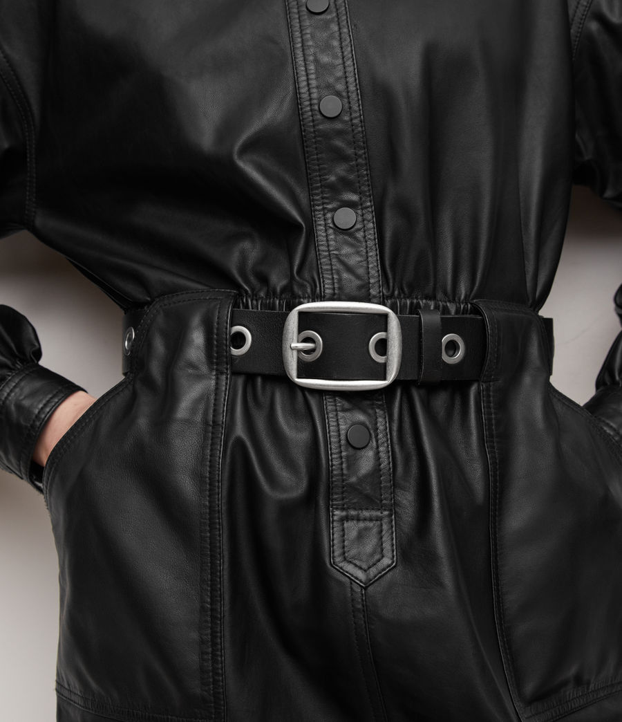 Women's Cora Eyelet Leather Belt (black) - Image 2