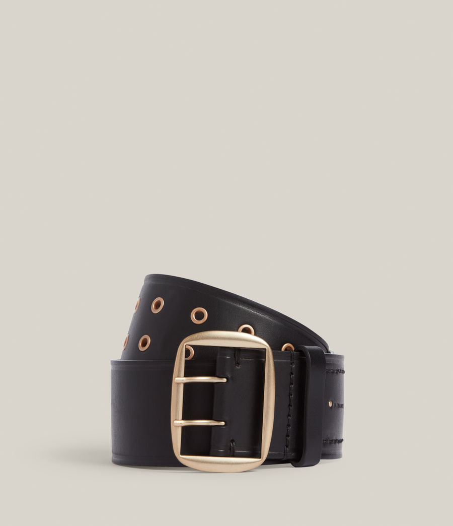 Damen Layla Leather Belt (black_warm_brass) - Image 1