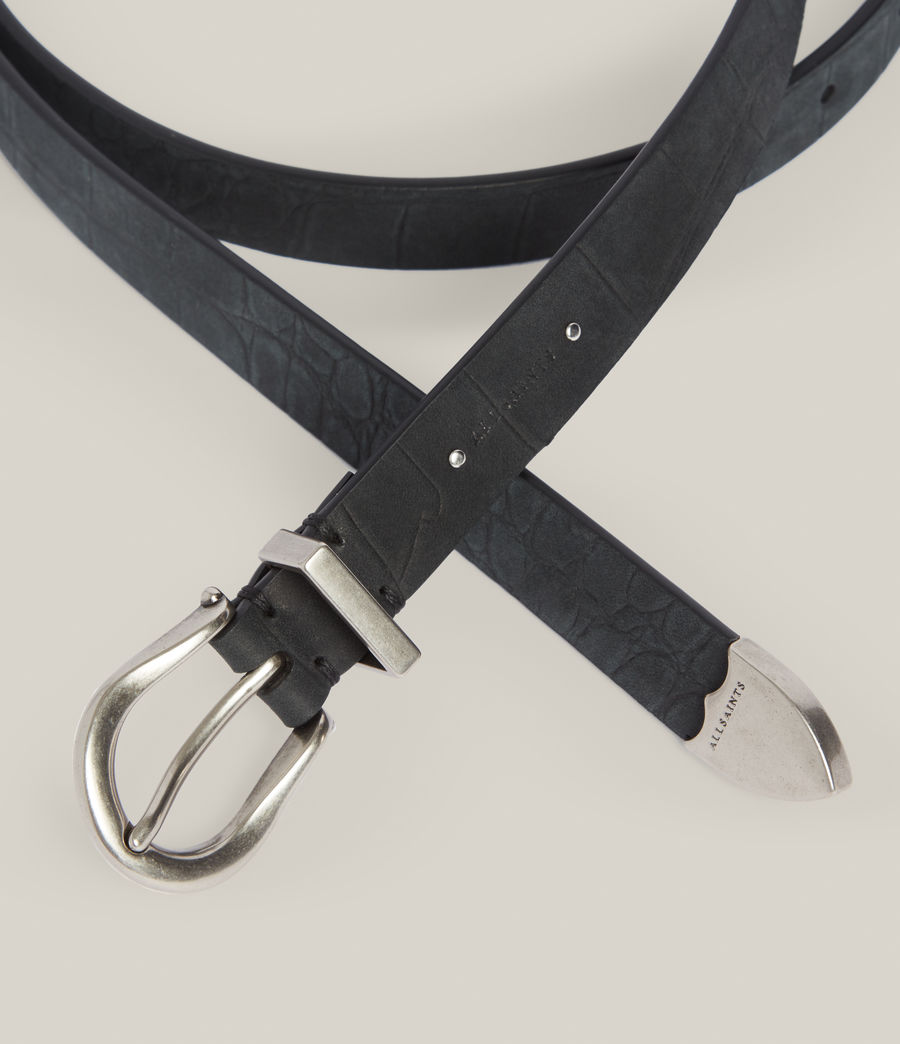 Women's Luna Leather Belt (black) - Image 4