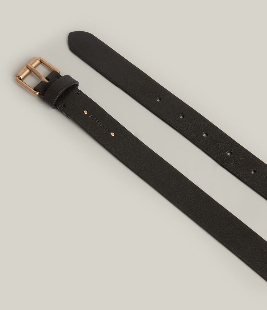 Womens Arell Patchwork Leather Belt (black_warm_brass) - Image 3