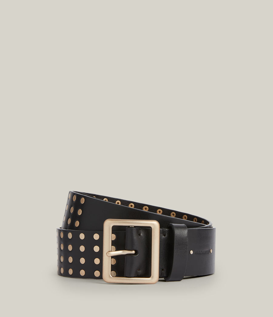 Femmes Sheena Leather Belt (black_warm_brass) - Image 1