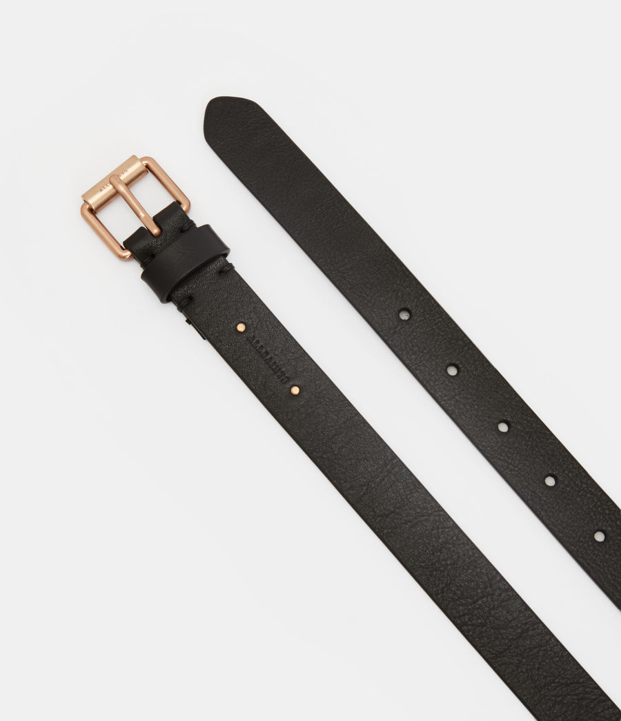 Femmes Aja Leather Studded Belt (black_warm_brass) - Image 2