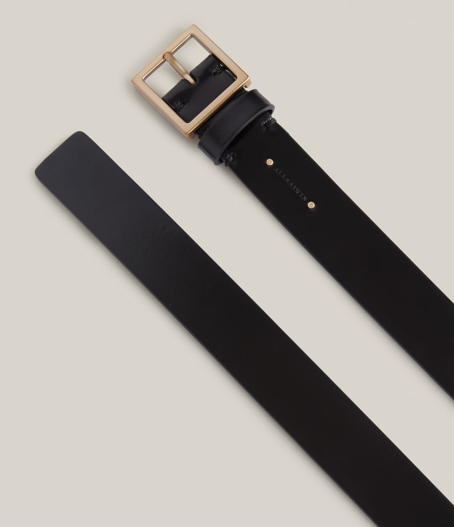 Women's Mila Leather Belt (black_warm_brass) - Image 3