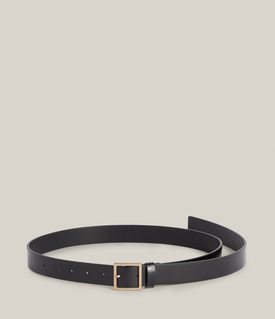 Women's Mila Leather Belt (black_warm_brass) - Image 5